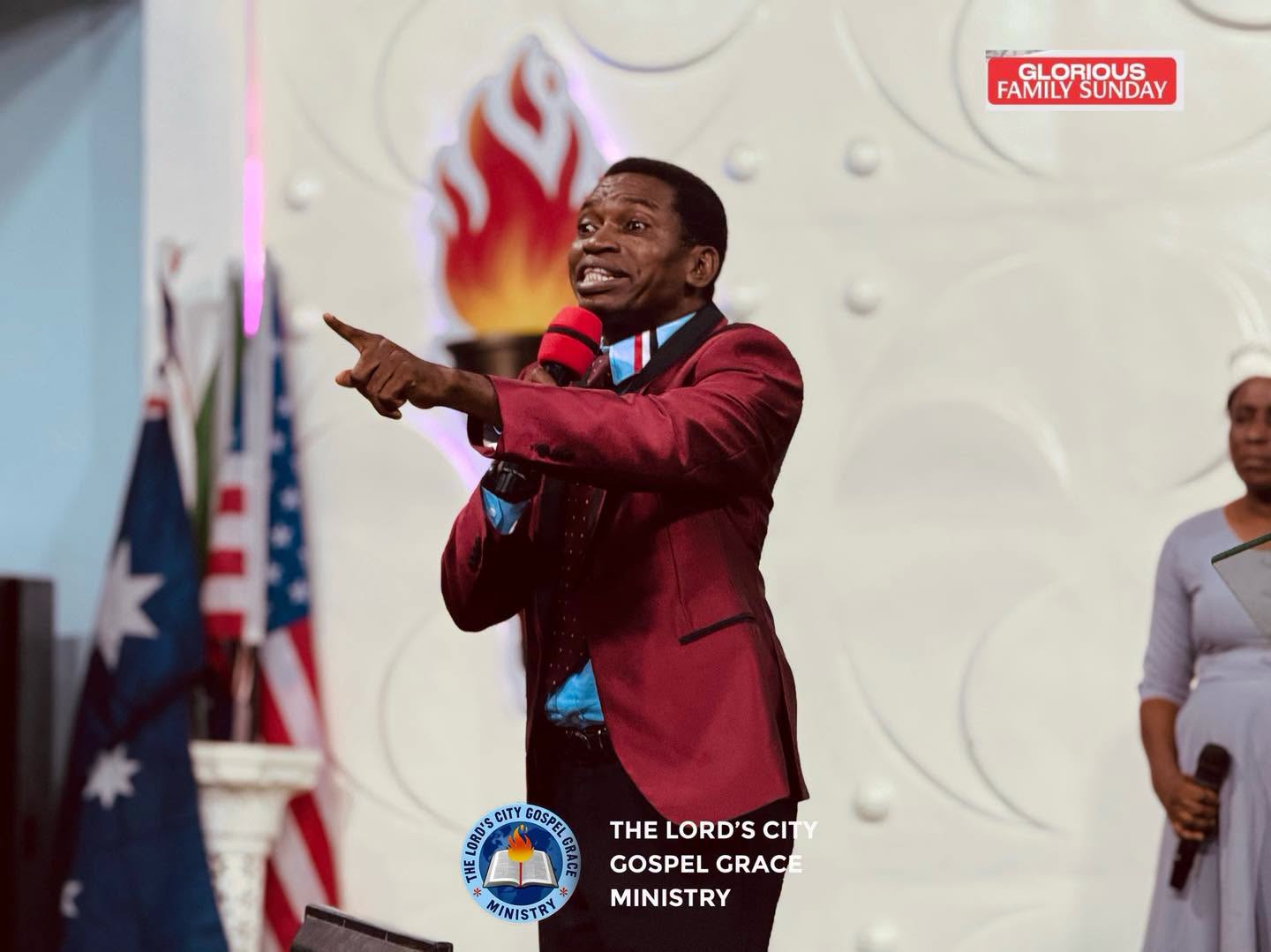 Pastor ministering during a gathering