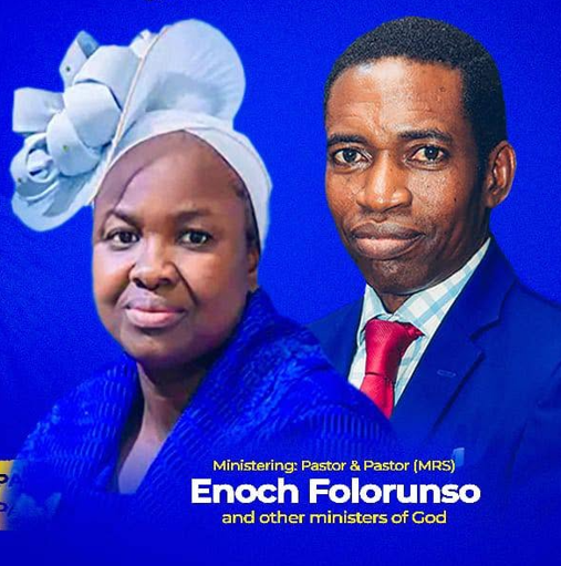 Pastor Enoch Folorunsho with Pastor Mrs Tayo Folorunsho